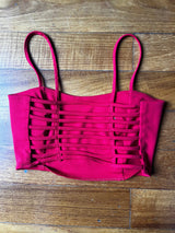 Red bandeau crop top with laced back detail – size S sexy and perfect M's boutique