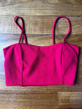 Red bandeau crop top with laced back detail – size S sexy and perfect M's boutique